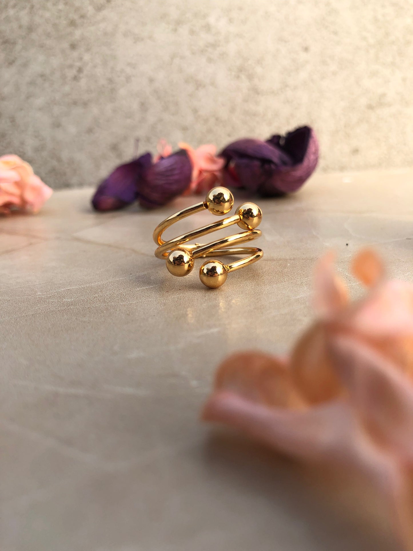 Zebzar Adjustable Gold Ring