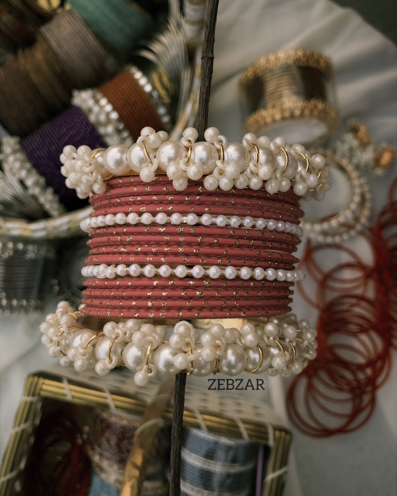 ZEBZAR Classic Pearl Bangles