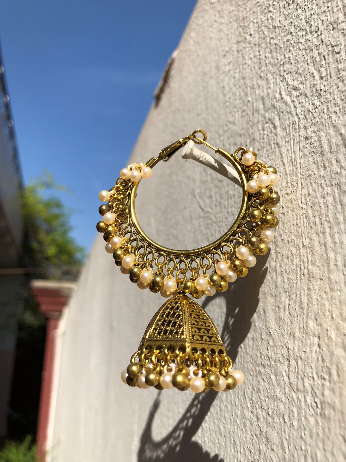 Zebzar Pearl Drop Jhumkas
