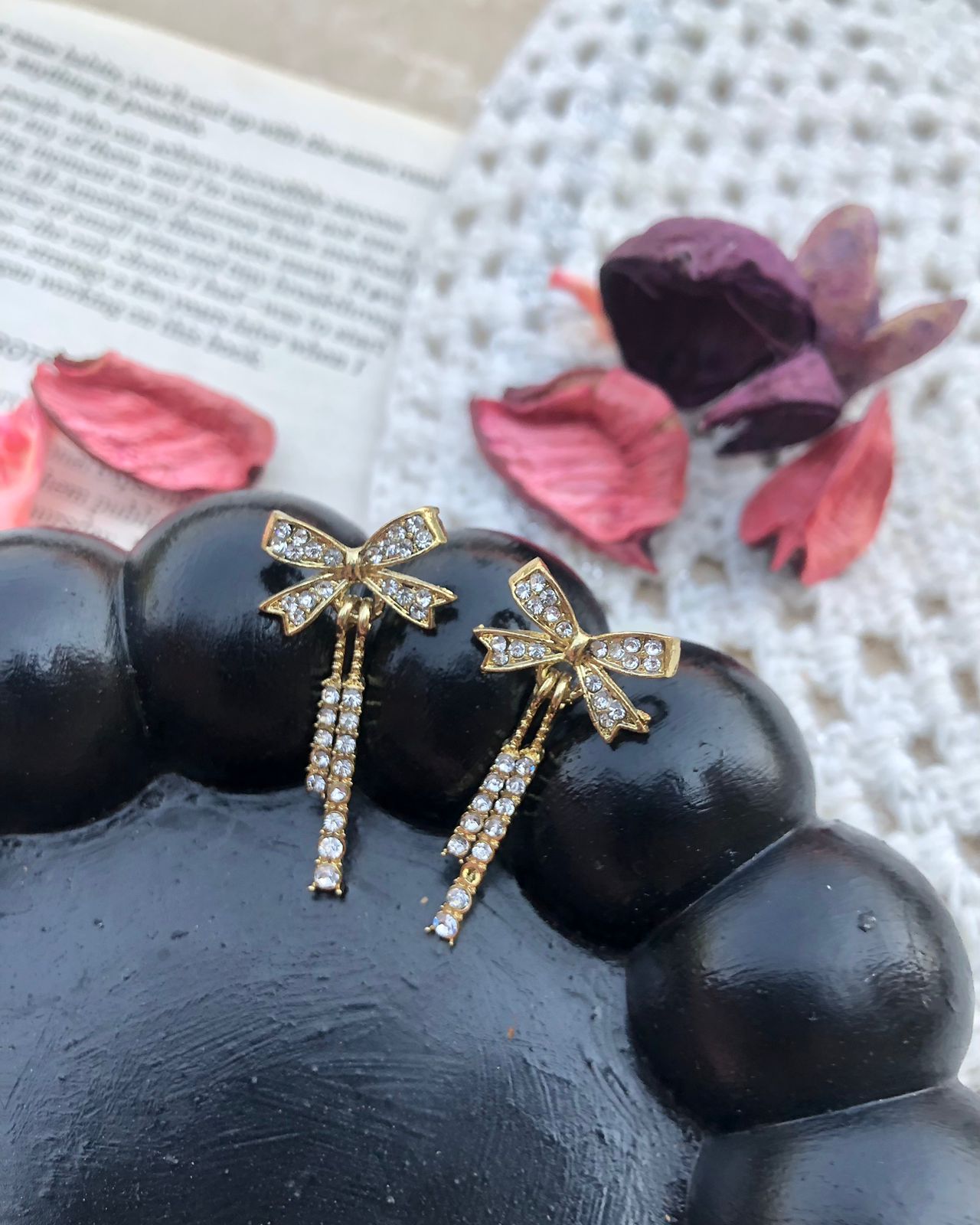 Zebzar Crystal Flutter Drop Earrings