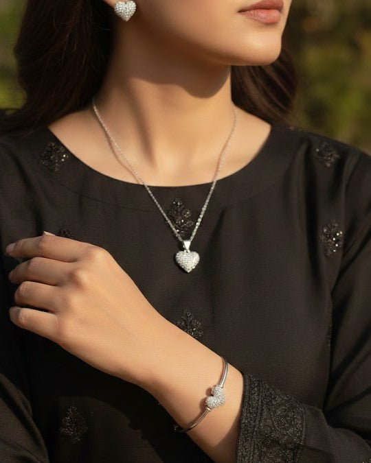 Starlight Heart Bangle and Locket Set