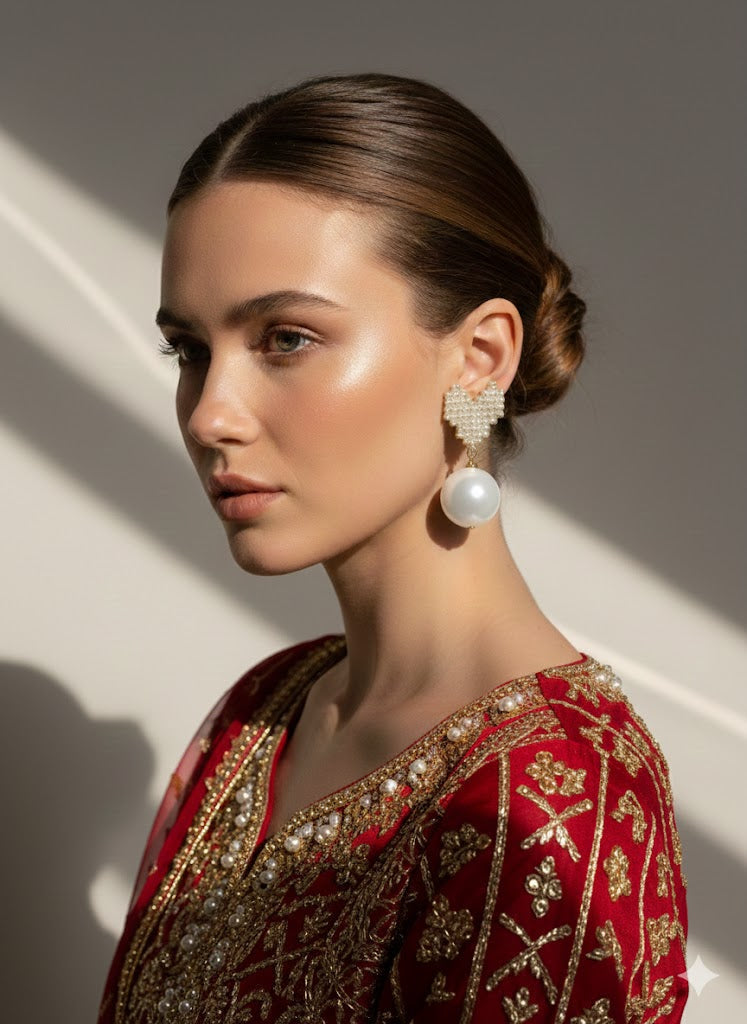 ZEBZAR White Ball Earrings