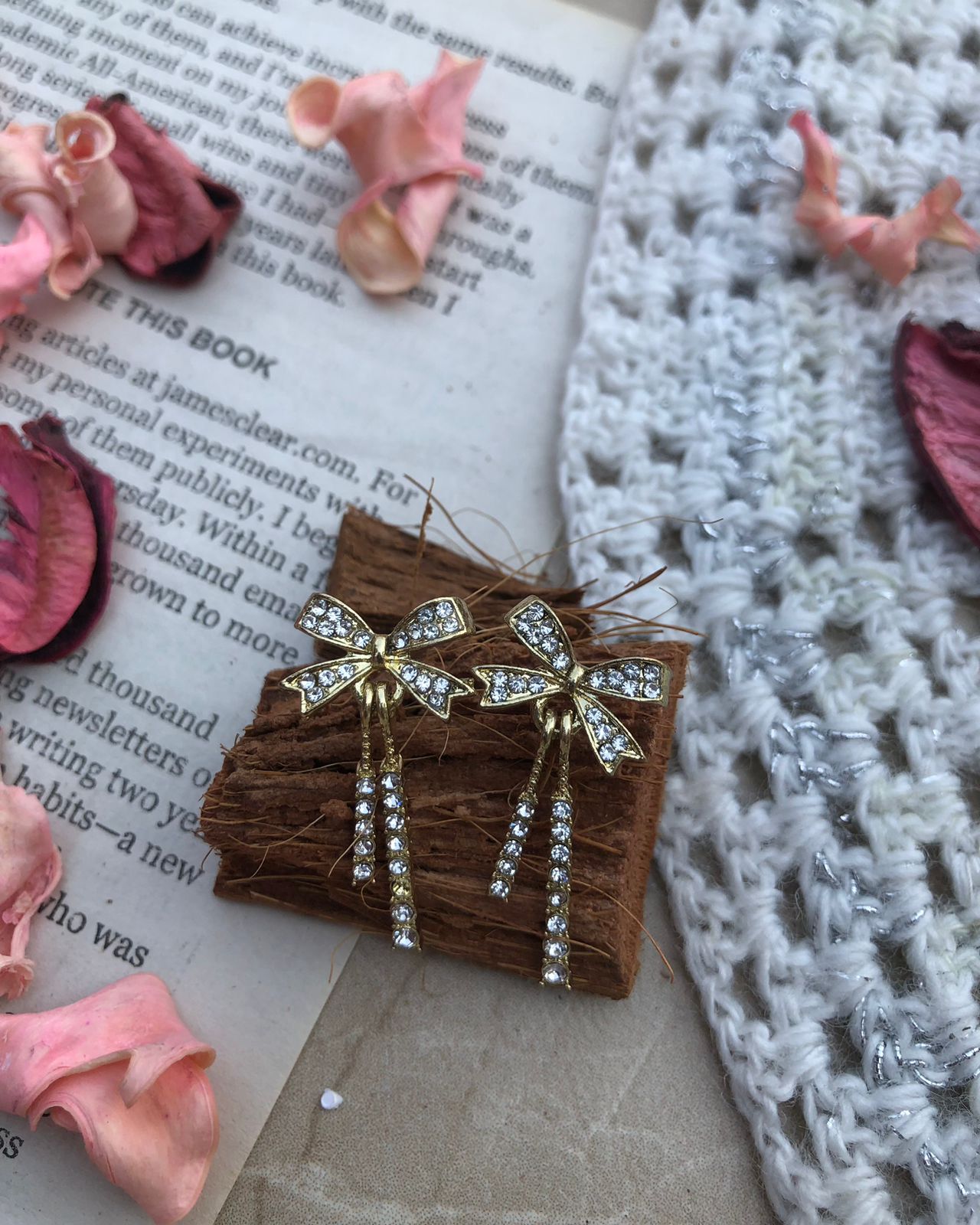 Zebzar Crystal Flutter Drop Earrings