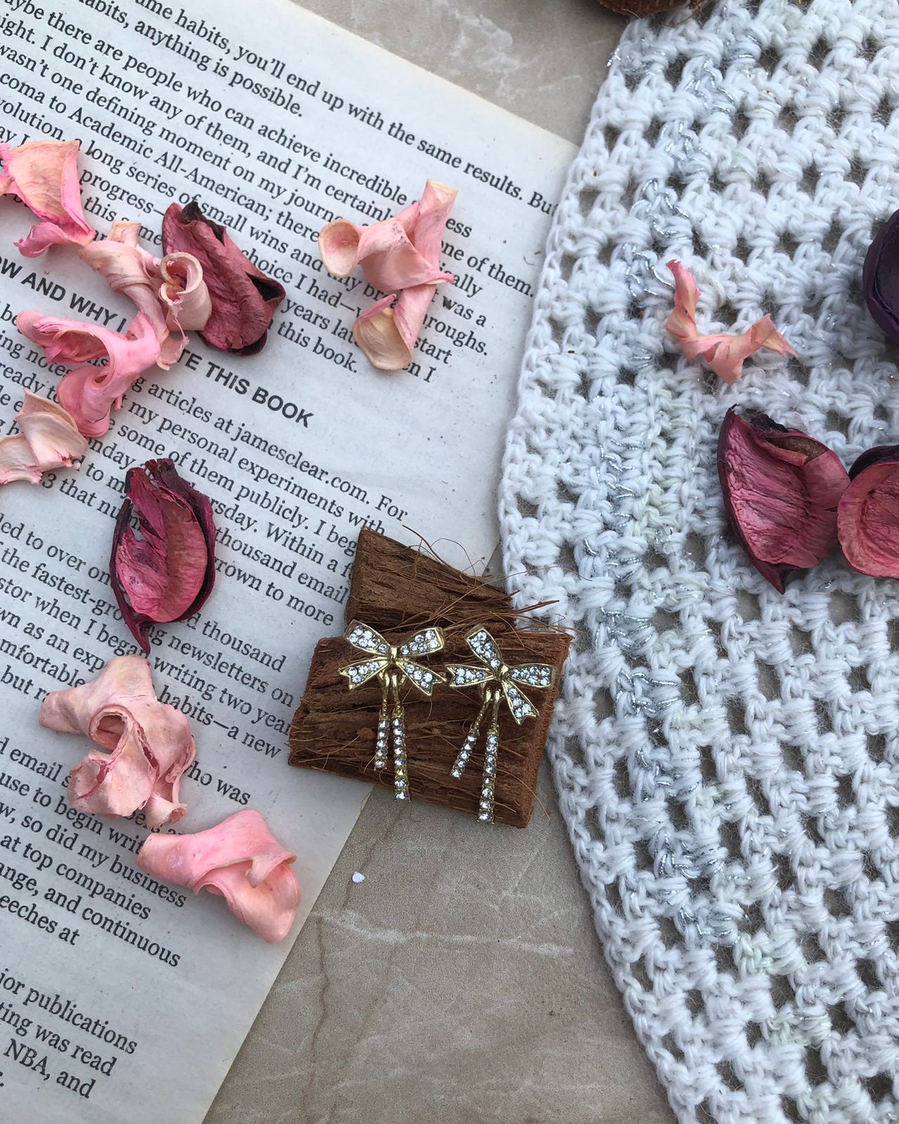Zebzar Crystal Flutter Drop Earrings