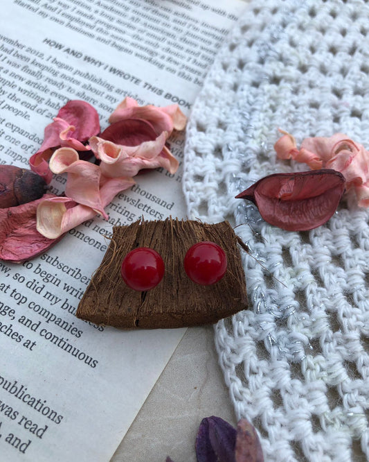 Zebzar Cherry Red Ear Studs