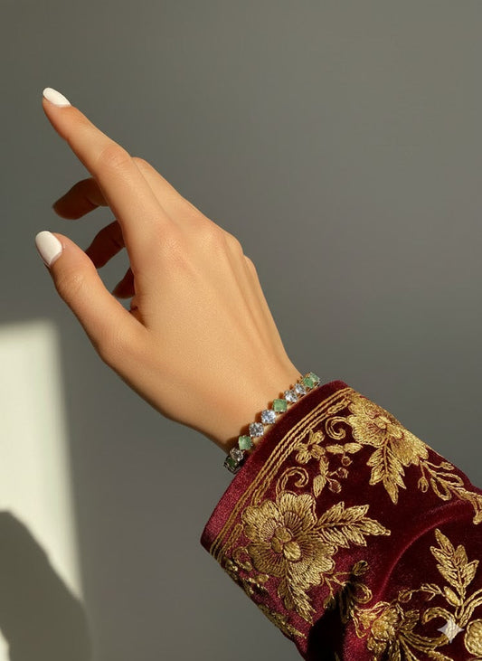 Emerald Radiance Open Cuff Bracelet