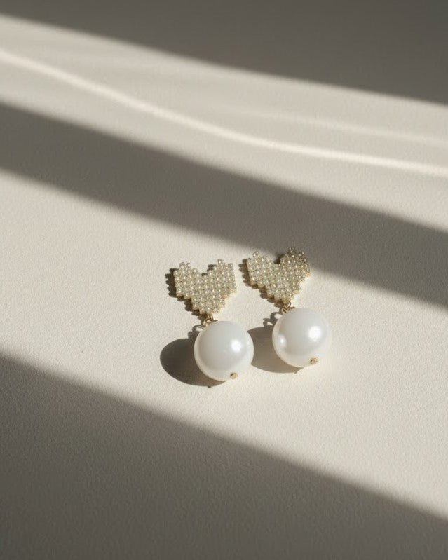 ZEBZAR White Ball Earrings