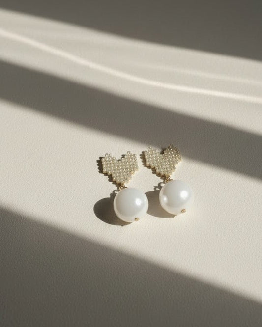 ZEBZAR White Ball Earrings